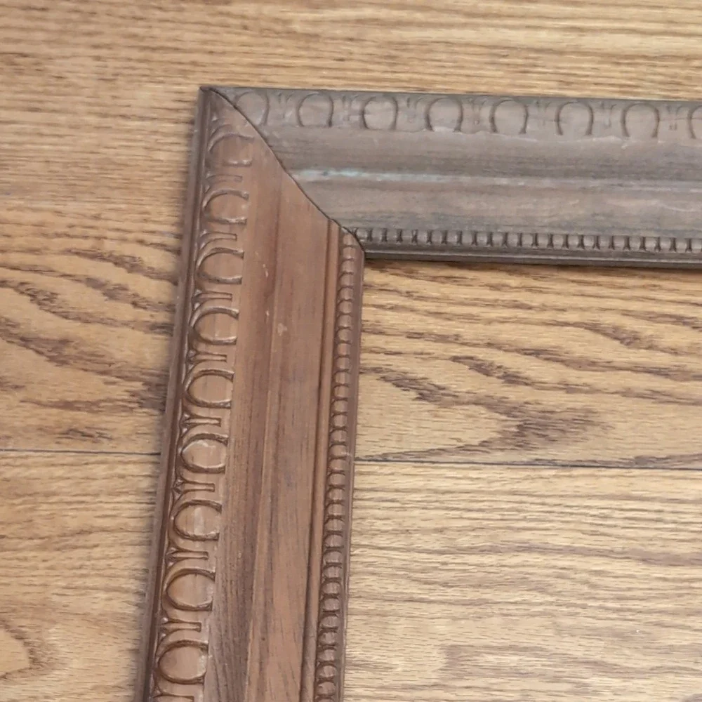 Vintage Ornate Wood Picture Frame 18x15 Brown Decorative Carving The Rose